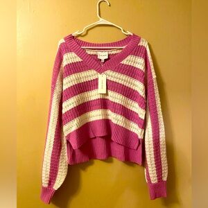 NEW Pink Rose striped sweater.